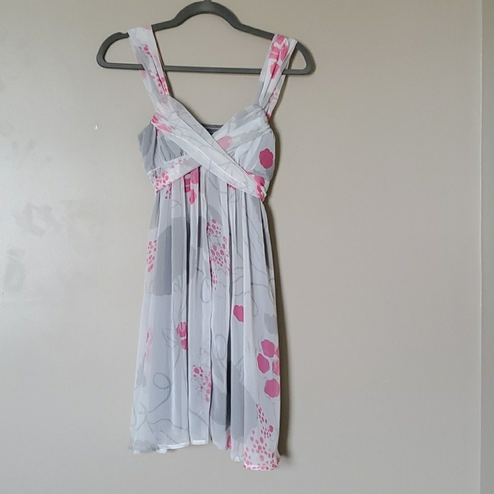 Johnny Martin Pink, White & Gray Floral Dress